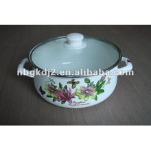 enamel cookware set with glass lid